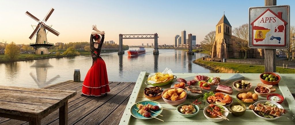 Spaanse sfeer, tapas en herkenbare gebouwen uit Spijkenisse in de huisstijl van APFS